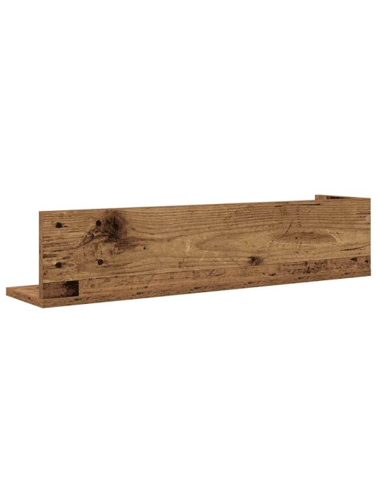Nástěnné police 2 ks old wood 75x16,5x16,5 cm kompozitní dřevo
