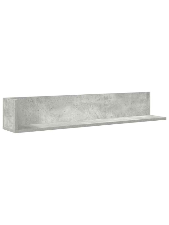 Nástěnné police 2 ks betonově šedé 100x16,5x16,5 cm kompozit