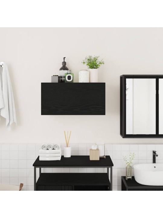 Koupelnová nástěnná skříňka černá 60x25x30 cm kompozitní dřevo