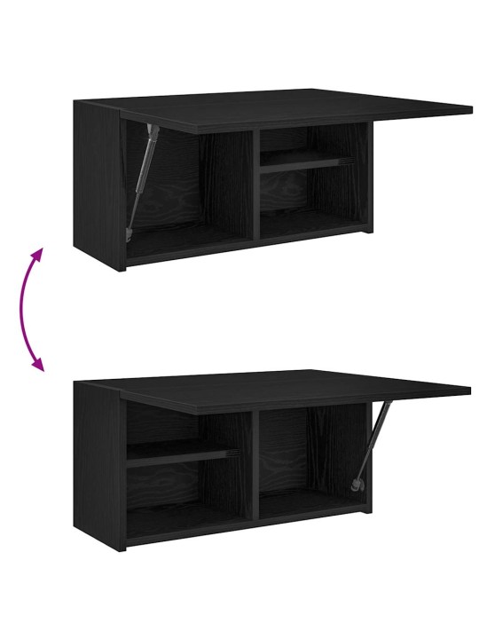 Koupelnová nástěnná skříňka černá 60x25x30 cm kompozitní dřevo