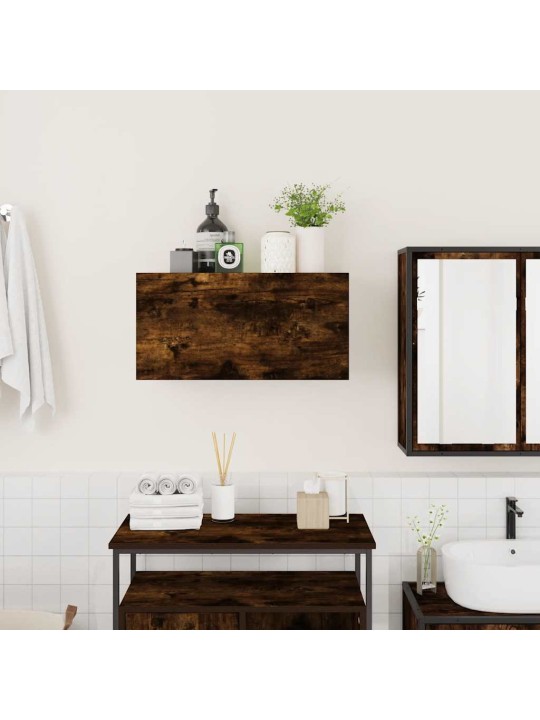 Koupelnová nástěnná skříňka kouřový dub 60x25x30 cm kompozit