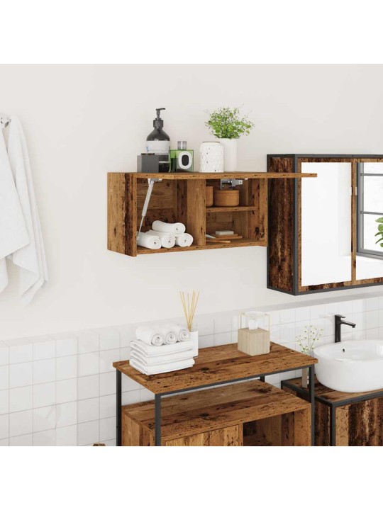Koupelnová nástěnná skříňka old wood 60 x 25 x 30 cm kompozit