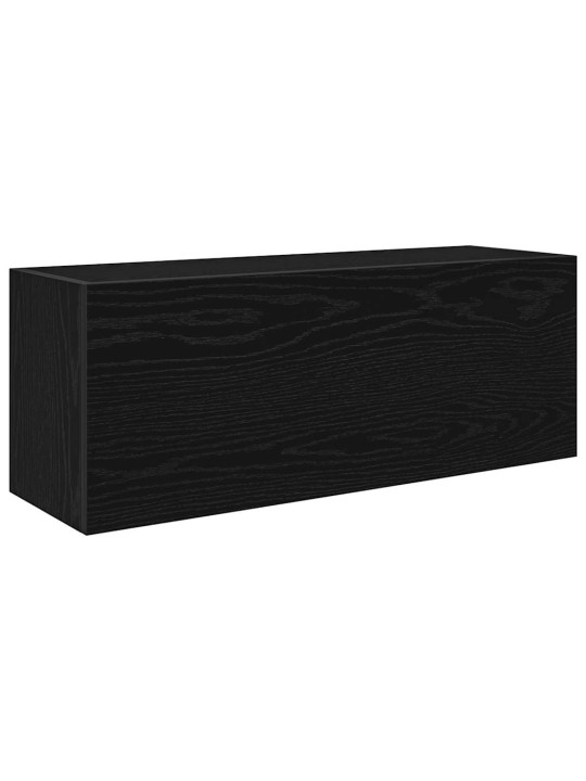Koupelnová nástěnná skříňka černá 80x25x30 cm kompozitní dřevo