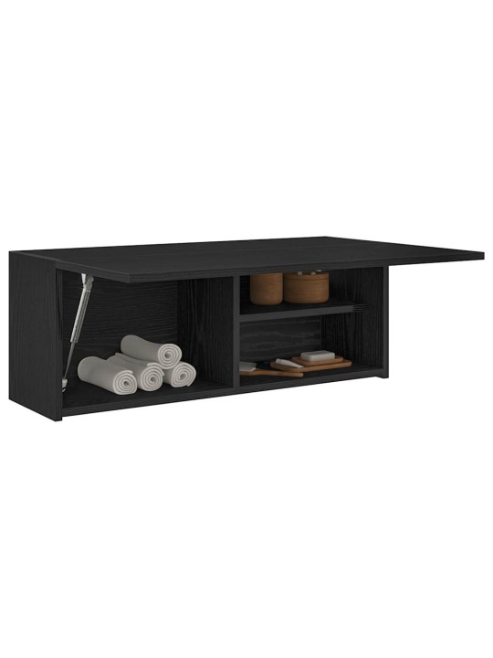 Koupelnová nástěnná skříňka černá 80x25x30 cm kompozitní dřevo