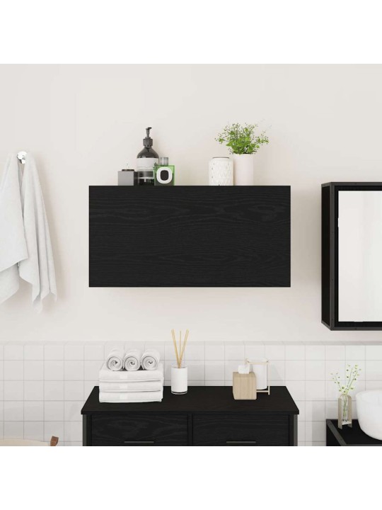 Koupelnová nástěnná skříňka černá 80x25x40 cm kompozitní dřevo
