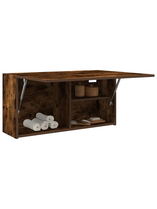 Koupelnová nástěnná skříňka kouřový dub 80x25x40 cm kompozit