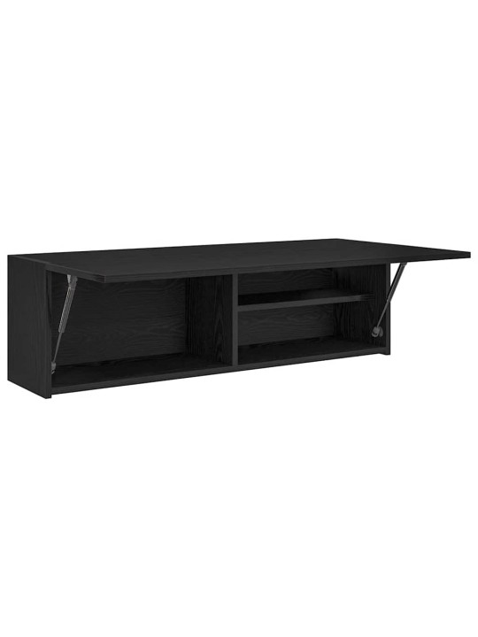 Koupelnová nástěnná skříňka černá 100x25x30 cm kompozitní dřevo