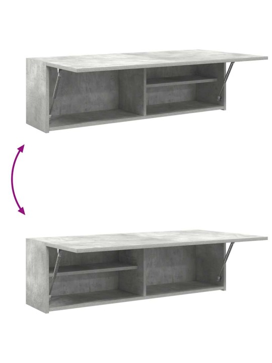 Koupelnová nástěnná skříňka betonově šedá 100x25x30 cm kompozit
