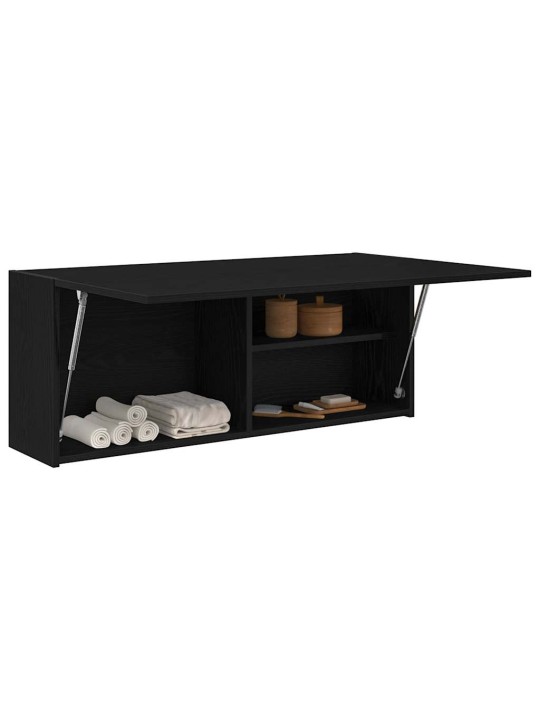 Koupelnová nástěnná skříňka černá 100x25x40 cm kompozitní dřevo