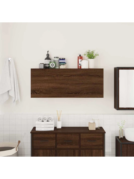 Koupelnová nástěnná skříňka hnědý dub 100 x 25 x 40 cm kompozit