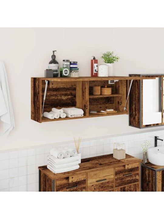 Koupelnová nástěnná skříňka old wood 100 x 25 x 40 cm kompozit