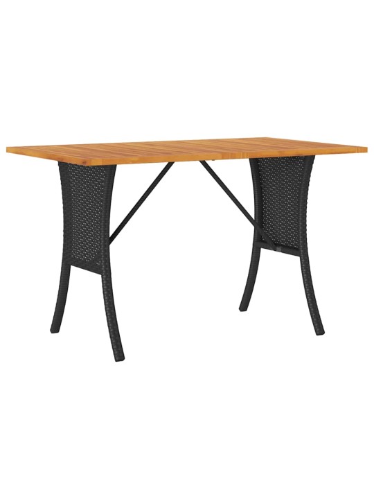 Zahradní pohovka 3-sedák s polštáři&stůl black poly rattan