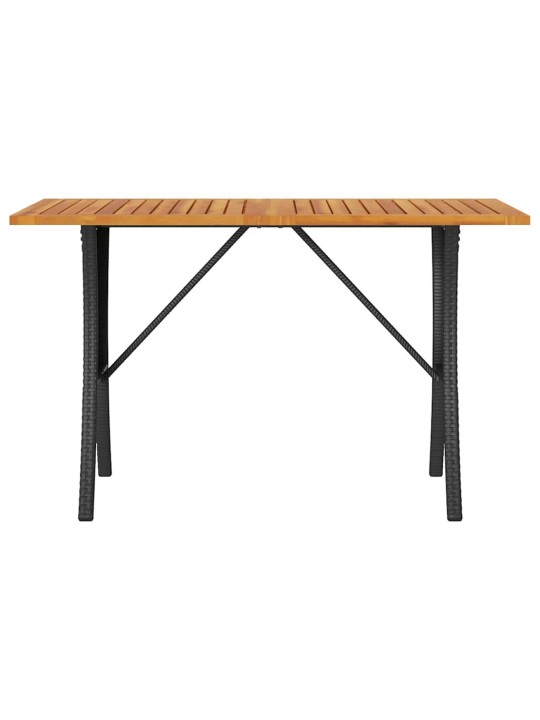 Zahradní pohovka 3-sedák s polštáři&stůl black poly rattan