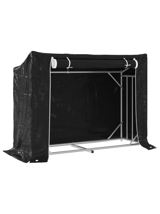 Stojan na palivové dřevo s krytem 151x60,5x110,5 cm