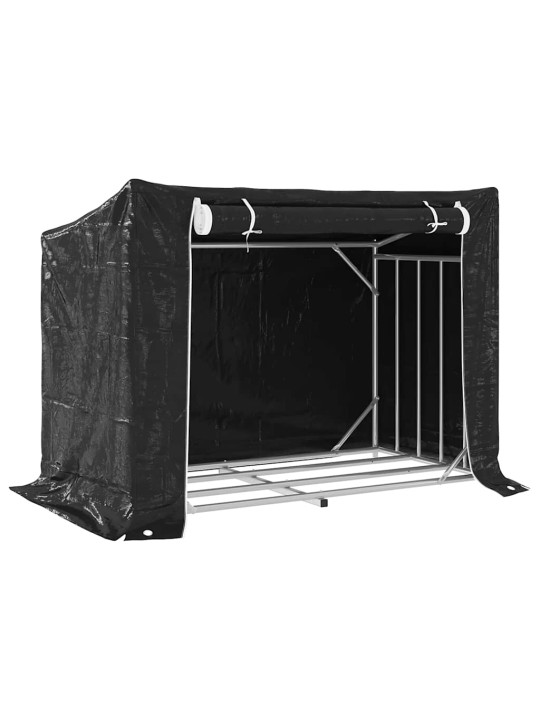 Stojan na palivové dřevo s krytem 151x80,5x110,5 cm