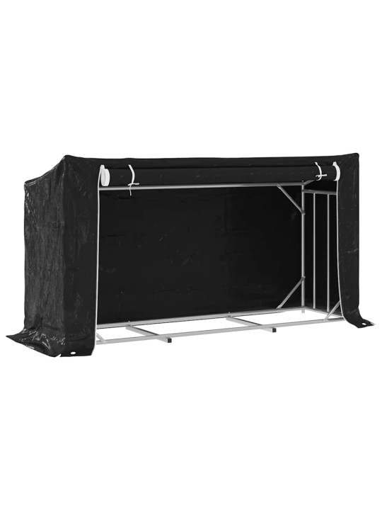 Stojan na palivové dřevo s krytem 200,5x60,5x110,5 cm
