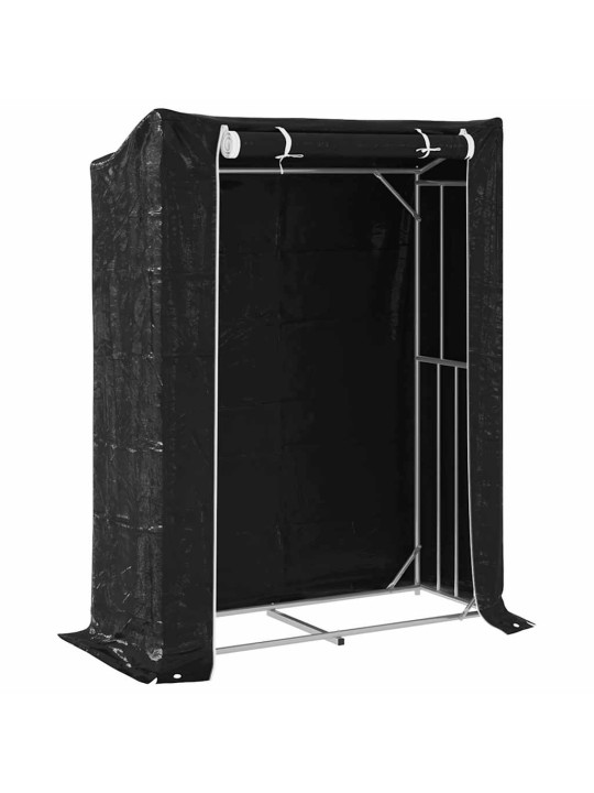 Stojan na palivové dřevo s krytem proti dešti 150x60x200 cm