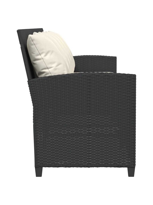 Zahradní pohovka 5-místná s polštáři black poly rattan