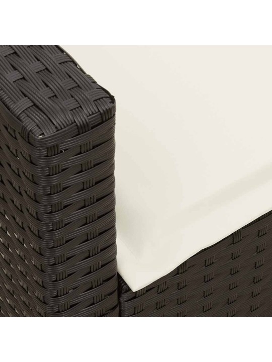 Zahradní pohovka 5-místná s polštáři black poly rattan