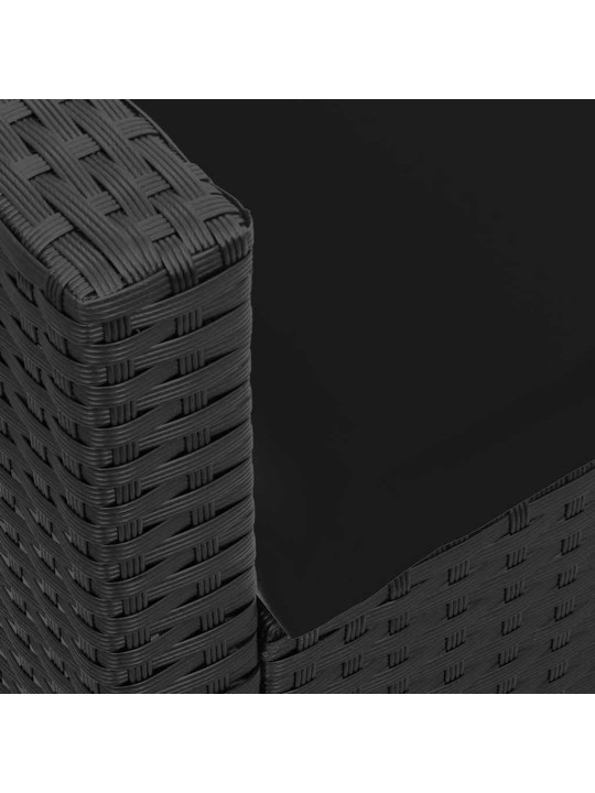 Zahradní pohovka 5-místná s polštáři black poly rattan
