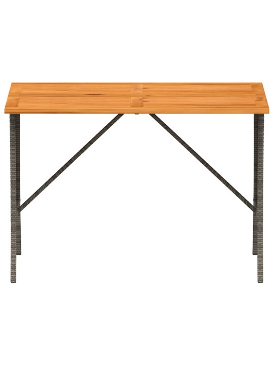 Zahradní stůl s akáciovou deskou šedý 105x75x72 cm polyratan