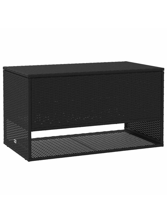 Box na venkovní polštář černý 100x55x55,5 cm poly ratan