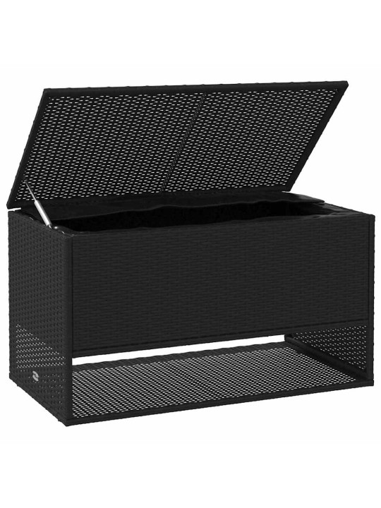 Box na venkovní polštář černý 100x55x55,5 cm poly ratan