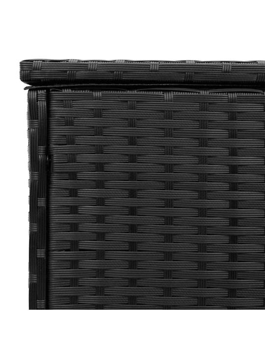 Box na venkovní polštář černý 100x55x55,5 cm poly ratan