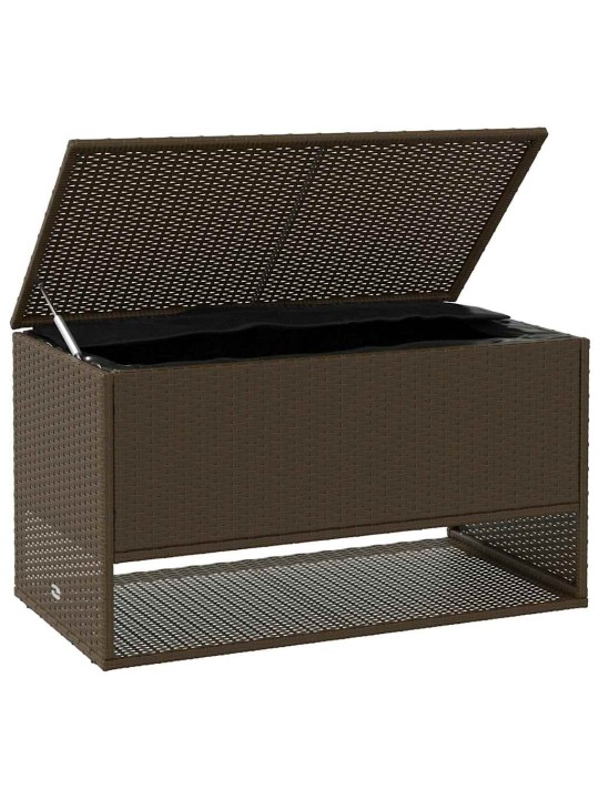 Box na venkovní polštář hnědá 100x55x55,5 cm poly ratan