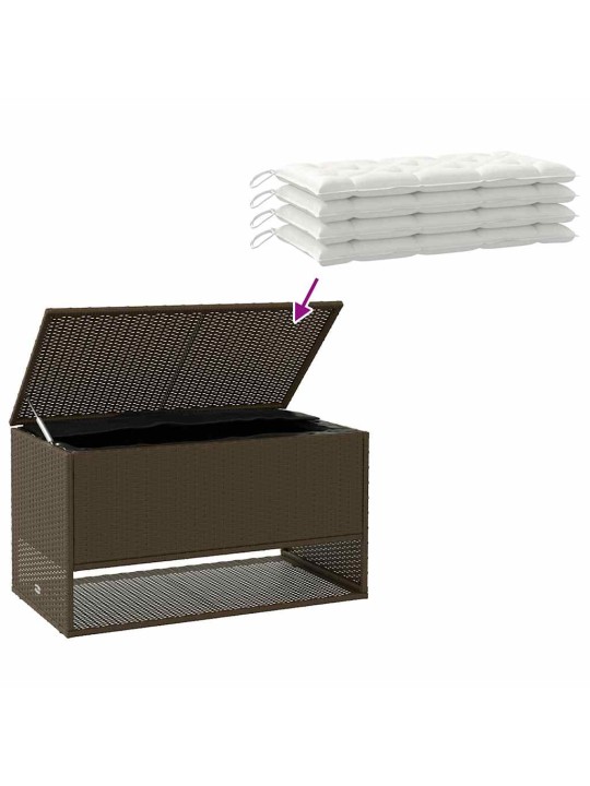 Box na venkovní polštář hnědá 100x55x55,5 cm poly ratan