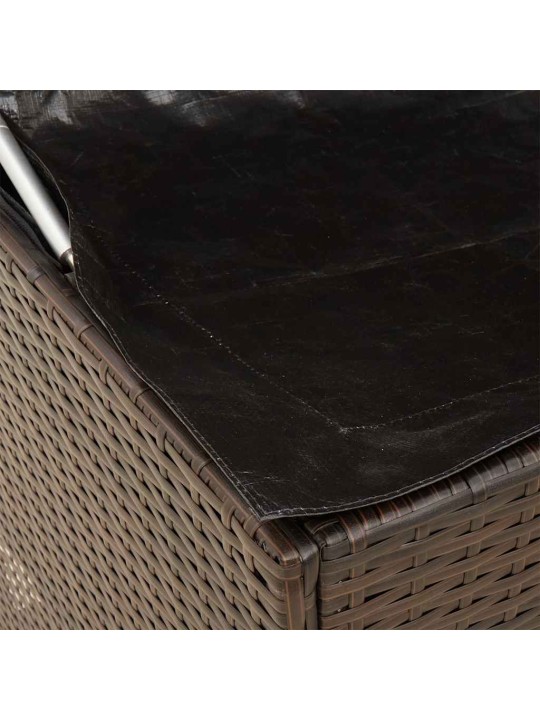 Box na venkovní polštář hnědá 100x55x55,5 cm poly ratan