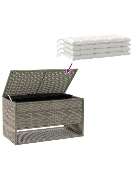 Box na venkovní polštář šedá 100x55x55,5 cm poly ratan