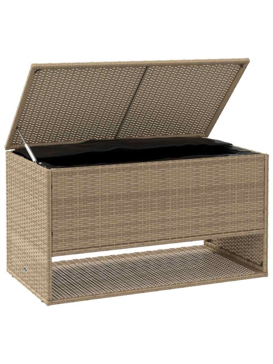 Box na venkovní polštář béžová 100x55x55,5 cm poly ratan