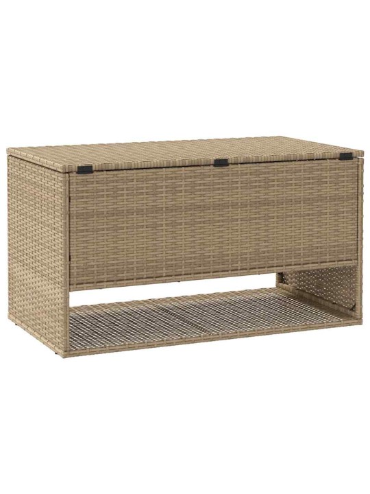 Box na venkovní polštář béžová 100x55x55,5 cm poly ratan
