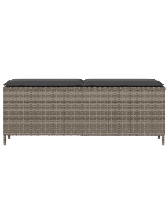 Zahradní lavice s poduškou šedá 110x30x40,5 cm polyratan