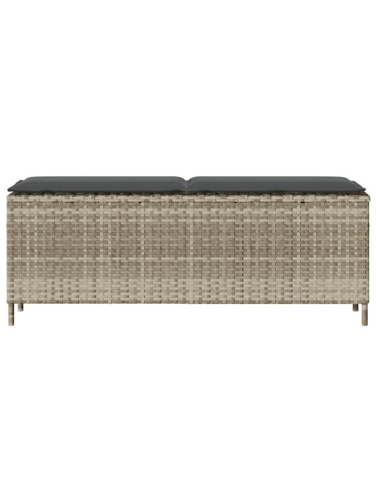 Zahradní lavice polštářem světle šedá 110x30x40,5 cm poly ratan
