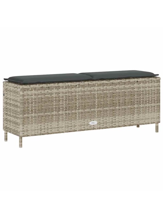 Zahradní lavice polštářem světle šedá 110x30x40,5 cm poly ratan