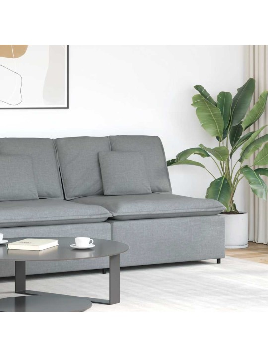 Modulární středový modul pohovky s polštáři světle šedá 100 cm