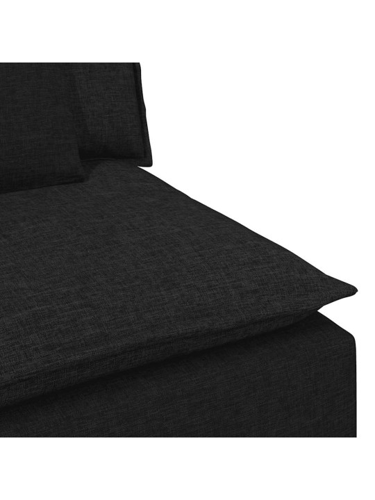 Modulární středový modul pohovky s polštáři černá 100 cm