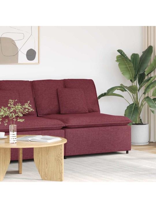 Modulární středový modul pohovky s polštáři vínová 100 cm