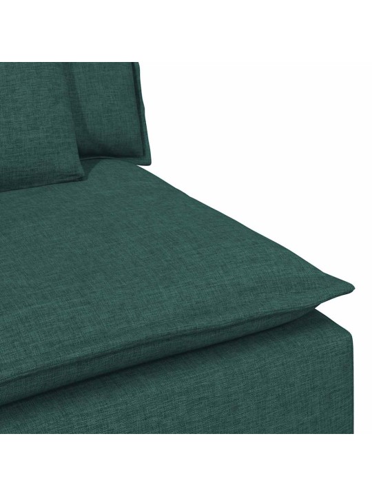 Modulární středový modul pohovky s polštáři tmavě zelená 100 cm