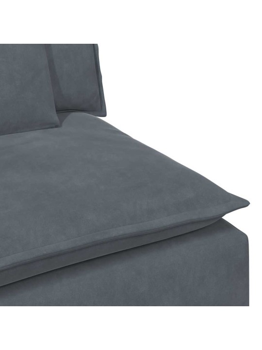 Modulární středový modul pohovky s polštáři tmavě šedá 100 cm