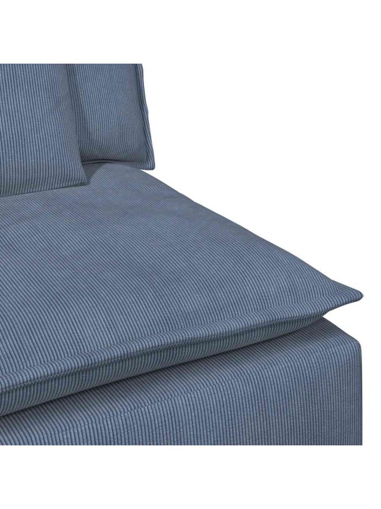 Modulární středový modul pohovky s polštáři modrá 100 cm