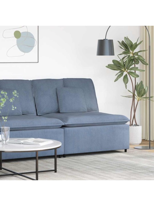 Modulární středový modul pohovky s polštáři modrá 100 cm