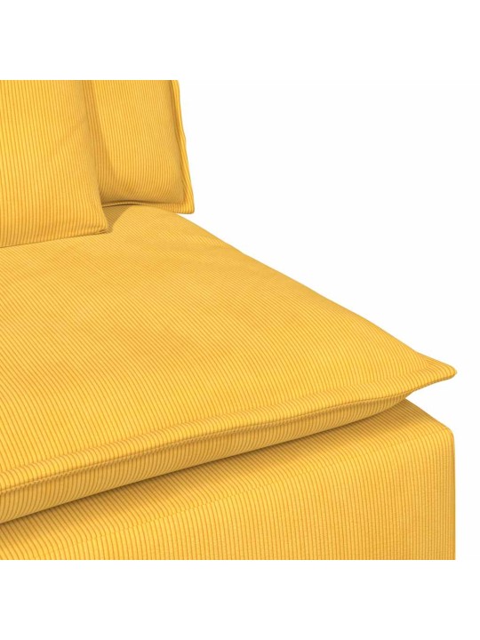 Modulární středový modul pohovky s polštáři světle žlutá 100 cm