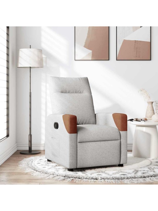 Polohovací křeslo obláčkově šedá textil
