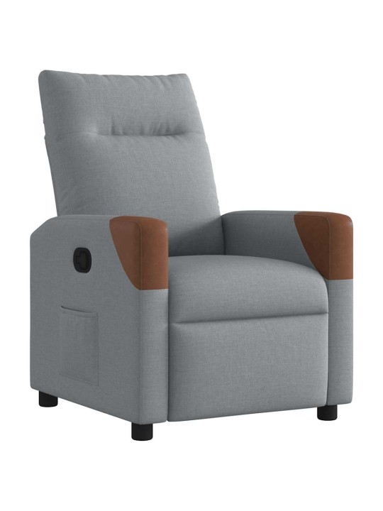Polohovací křeslo světle šedé textil