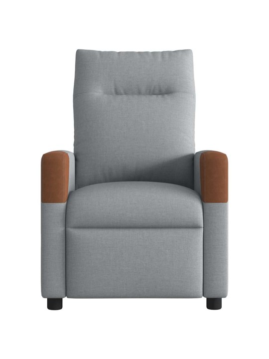 Polohovací křeslo světle šedé textil