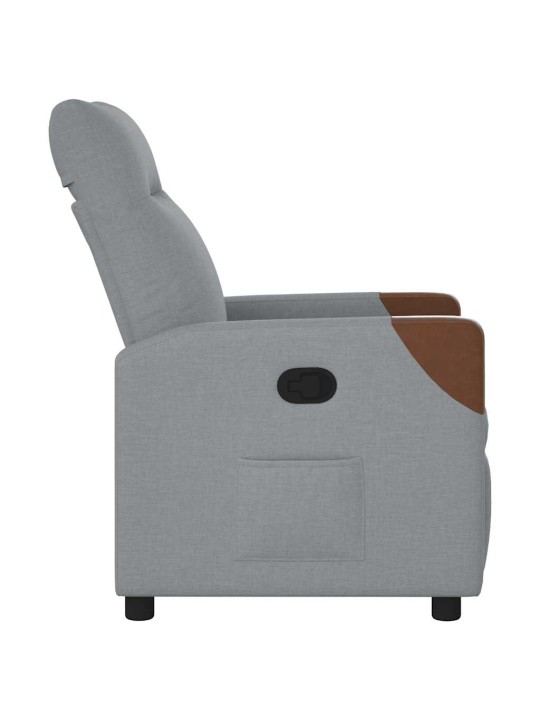 Polohovací křeslo světle šedé textil