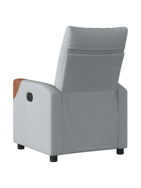 Polohovací křeslo světle šedé textil